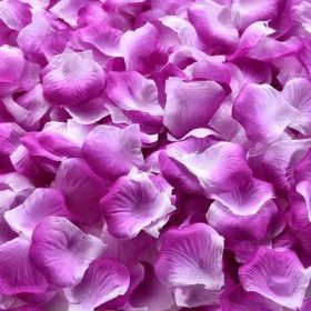 Artificial Rose Petal Artificial Flower Silk Petals Valentine Day Wedding Flower Decoration Flowers - purple white - 3000pcs