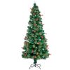 7.5ft Pre-Lit Fiber Optical Christmas Tree with Colorful Lights and 300 Branch Tips - as picture