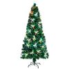 7.5ft Pre-Lit Fiber Optical Christmas Tree with Bow Shape Color Changing Led Lights&300 Branch Tips - as picture