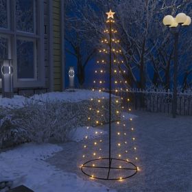 Christmas Cone Tree Warm White 100 LEDs Decoration 2x6 ft - White