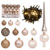 61 Piece Christmas Ball Set with Peak and 150 LEDs Rose Gold - Gold