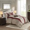 7 Piece Jacquard Comforter Set with Throw Pillows - as Pic