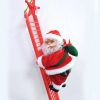 Electric Climbing Ladder Santa Claus Music Doll Christmas Ornament Decoration For Home Christmas Tree Hanging Decor NewYear Gift - Red Ladder