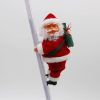 Electric Climbing Ladder Santa Claus Music Doll Christmas Ornament Decoration For Home Christmas Tree Hanging Decor NewYear Gift - White Ladder