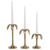 DecMode 3 Candle Gold Aluminum Candle Holder, Set of 3 - DecMode