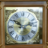 Bedford Clock Collection 34.5" Antique Chiming Wall Clock with Roman Numerals in a Harvest Oak Finish - Bedford Clocks