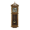 Bedford Clock Collection 34.5" Antique Chiming Wall Clock with Roman Numerals in a Harvest Oak Finish - Bedford Clocks