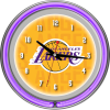 NBA Chrome Double Rung Neon Clock - City - Los Angeles Lakers - ADG Source