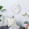 CosmoLiving by Cosmopolitan 20" White Marble Wall Clock with Gold Accents - CosmoLiving by Cosmopolitan