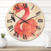 Designart 'Abstract Portrait of Pink Flamingo I' Farmhouse Wood Wall Clock(Size 16" x 16") - Designart