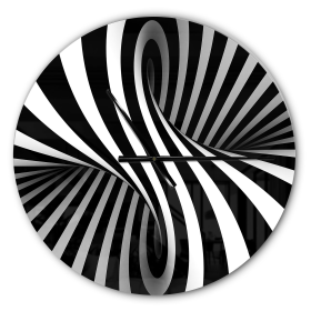 Designart 'Black and White Spiral ' Modern wall clock(Size 23" x 23") - Designart