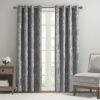 Knitted Jacquard Paisley Total Blackout Grommet Top Curtain Panel - as Pic