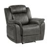 Classic Brownish Gray 1pc Reclining Chair Plush Comfort Pillow-Top Arms Vertical Tufting Solid Wood Transitional Living Room Furniture - as Pic