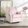 ACME Tamaki Swivel Chair w/Glider , Pink Fabric LV00923 - as Pic