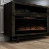 Bridgevine Home Avondale 83 Inch Electric Fireplace TV Console, for TVs up to 95 inches, Charcoal-Brown Finish - as Pic