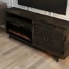 Bridgevine Home Avondale 83 Inch Electric Fireplace TV Console, for TVs up to 95 inches, Charcoal-Brown Finish - as Pic