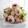 1pc, Realistic Peony Silk Flowers for Home Decor and Weddings - DIY Craft and Bridal Bouquet - Indoor and Outdoor Decoration - Champagne