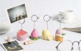 4 Pack Card Photo Holders Resin Fruits Pattern Desk Decor Table Number Memo Clip Holder - Default