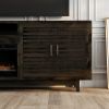 Bridgevine Home Avondale 83 Inch Electric Fireplace TV Console, for TVs up to 95 inches, Charcoal-Brown Finish - as Pic