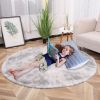 1pc, Tie-Dye Plush PV Velvet Area Rug, 62.99", American Style Round Rug, Floor Decor - Tie-dye Colorful - 62.99inch