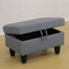 Grey Linen Living Room Sofa Ottoman - Grey