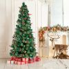 7.5ft Pre-Lit Fiber Optical Christmas Tree with Colorful Lights and 300 Branch Tips - as picture