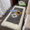 1pc, Soft and Fluffy Sheepskin Rug for Bedroom and Living Room - Non-Slip and Machine Washable Carpet for Dormitory and Room Decor - Gray + White - 23