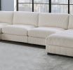 Living Room Furniture Armless Chair Beige Wide-Welt Corduroy 1pc Armless Chair Soft Cushion Wood Legs - as Pic