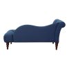 1pc Modern Traditional Chaise Button Tufted Detail Blue Upholstery Style Comfort Living Room Furniture Espresso Finish Legs - as Pic