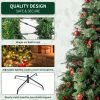 6.5ft Pre-Lit Artificial Flocked Christmas Tree with 350 LED Lights&1200 Branch Tips,Pine Cones& Berries - as picture