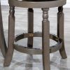 24" Counter Stool, Weathered Gray Finish, Charcoal Fabric Seat - as Pic