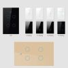 Wifi Smart Light Switch Glass Screen Touch Panel Voice Control Wireless Wall Switches Remote with Alexa Google Home 1/2/3/4 Gang Black Color - 3