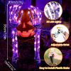 Light Up Your Halloween with 2pcs Life-Size Skeleton Hands & 50 Purple LED Lights! - Halloween Skeleton Hand