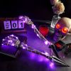 Light Up Your Halloween with 2pcs Life-Size Skeleton Hands & 50 Purple LED Lights! - Halloween Skeleton Hand