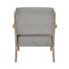 Modern Tufted Back Accent Chair 1pc Gray Upholstery Antique Finish Solid Rubberwood Unique Design Furniture - as Pic