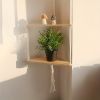 1pc,Boho Triangle Shelves Wall Decor - Plant Hanger, Candle Holder, and Home Decor for Living Room and Bedroom - B