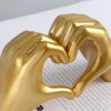 Nordic Heart Gesture Sculpture Resin Abstract Hand Love Statue Figurines Wedding Home Living Room Desktop Ornaments Room Decor - Black Heart Gesture