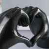 Nordic Heart Gesture Sculpture Resin Abstract Hand Love Statue Figurines Wedding Home Living Room Desktop Ornaments Room Decor - Black Heart Gesture