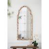 22" x 48" Large Cream & Gold Framed Wall Mirror, Wood Arched Mirror with Decorative Window Look for Living Room, Bathroom, Entryway - as Pic