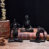 Bone Stretchers Skeletons in Yoga Poses Decorative Statue Set - Black 3