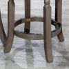 24" Counter Stool, Weathered Gray Finish, Charcoal Fabric Seat - as Pic