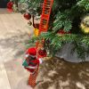 Electric Climbing Ladder Santa Claus Music Doll Christmas Ornament Decoration For Home Christmas Tree Hanging Decor NewYear Gift - White Ladder