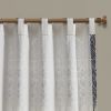 Cotton Printed Curtain Panel with Chenille detail and Lining - as Pic