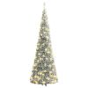 Artificial Christmas Tree Pop-up Flocked Snow 100 LEDs 59.1" - White