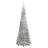 Artificial Christmas Tree Pop-up Flocked Snow 100 LEDs 59.1" - White