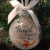 In Heaven Relatives Name Ornament, Keepsake Feather Plastic Ball Christmas Tree Charm Hanging - Daughter