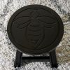 Carved Wooden Step Stool, Queen Bee, Espresso - as Pic