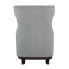 Button Tufted Wing-Back Accent Chair 1pc Light Gray Fabric Upholstered Pillow Solid Wood Traditional Living Room Furniture - as Pic