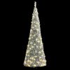 Artificial Christmas Tree Pop-up Flocked Snow 100 LEDs 59.1" - White