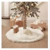 White Christmas Tree Skirt Base Faux Fur Xmas Floor Mat Ornaments Decoration - 78cm